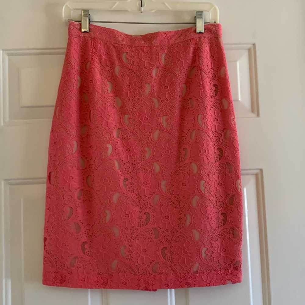 H&M Pink Lace Pencil Skirt NWOT